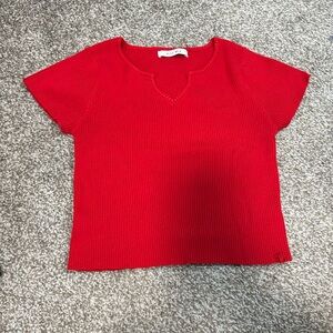 Red Knitted Top